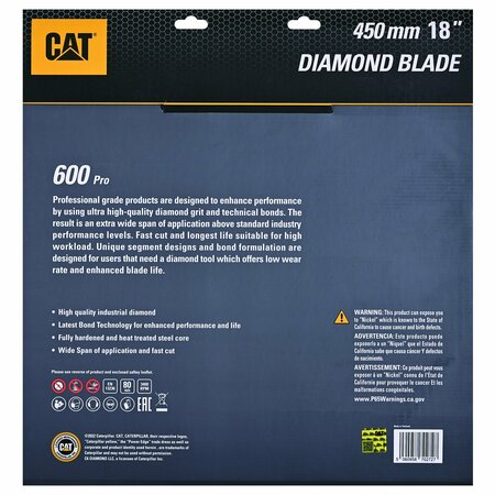 Caterpillar 600 Pro Segmented Laser Welded Hard Materials Diamond Blade 18-In - 450mm DA33014U
